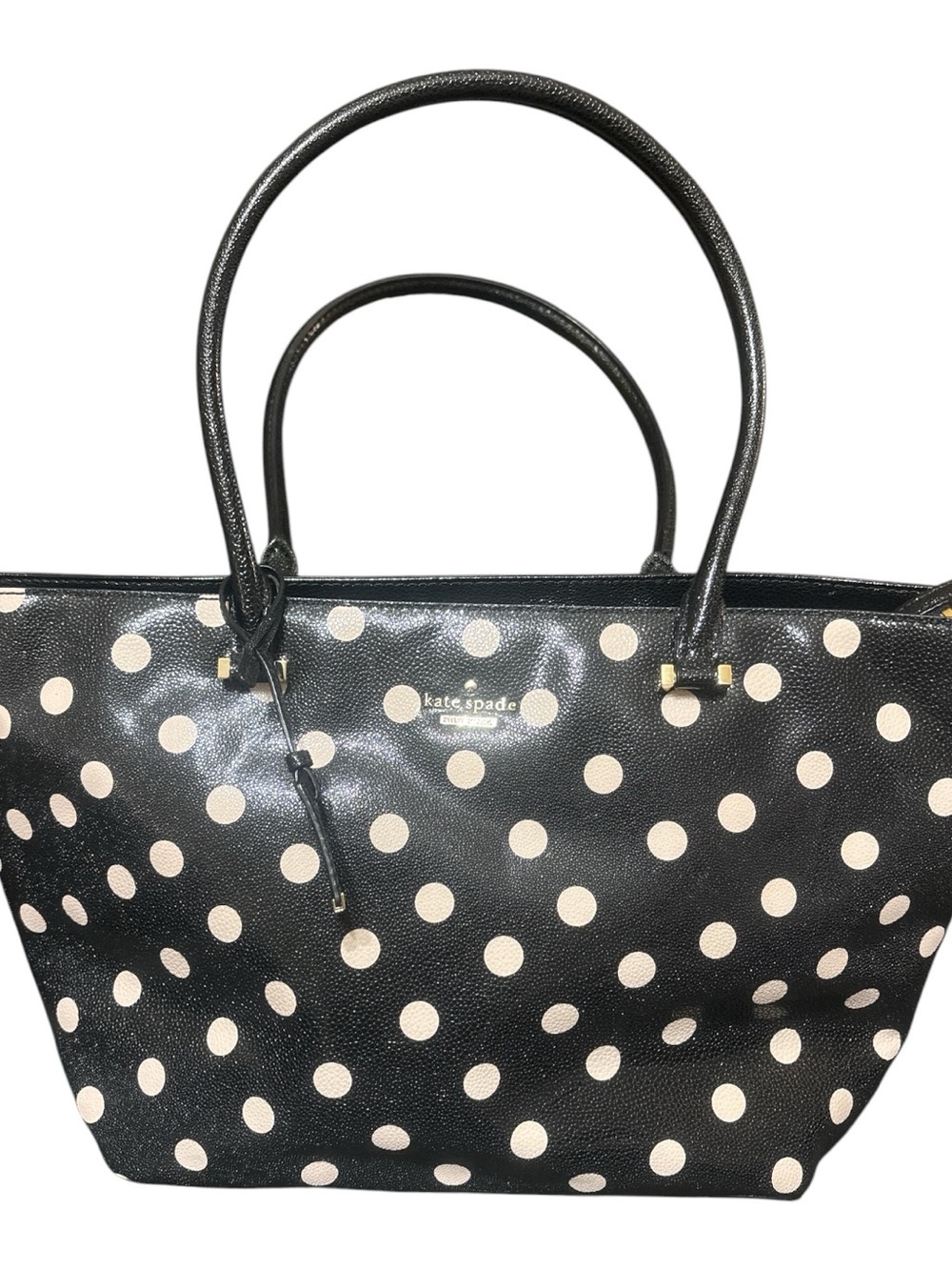 kate spade Black and Cream Polka Dot Tote